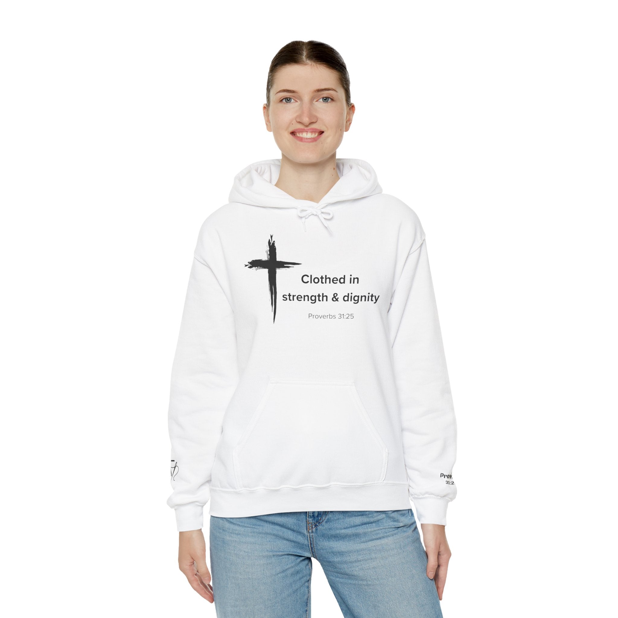 Proverbs 31:25 Unisex Hoodie Sweatshirt